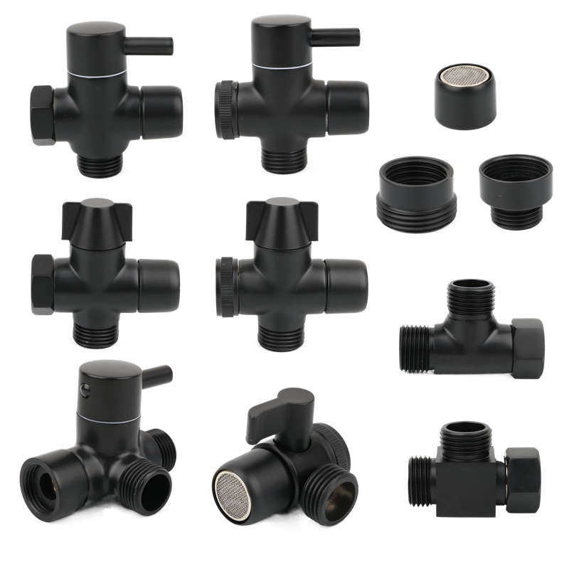 Shower Valve Cartridge - Adaptor Lengan Pancuran Kuningan Hitam G1/2